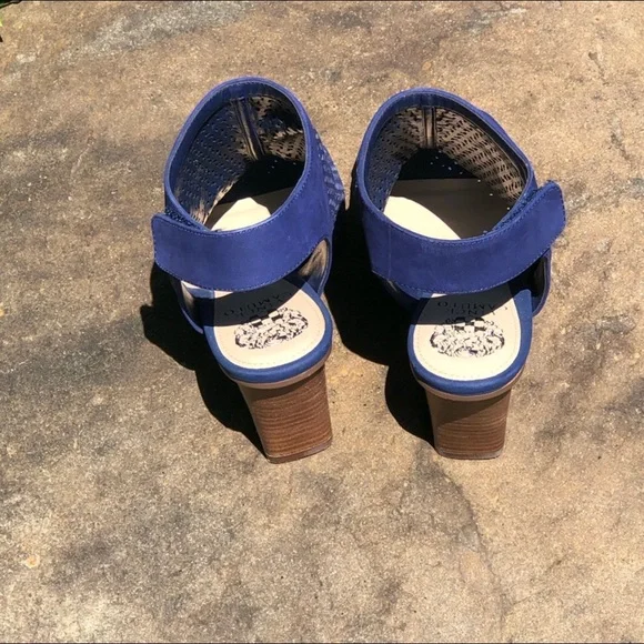 Vince Camuto Dastana Blue Sandals Peep toe sz 9 - Picture 5 of 10